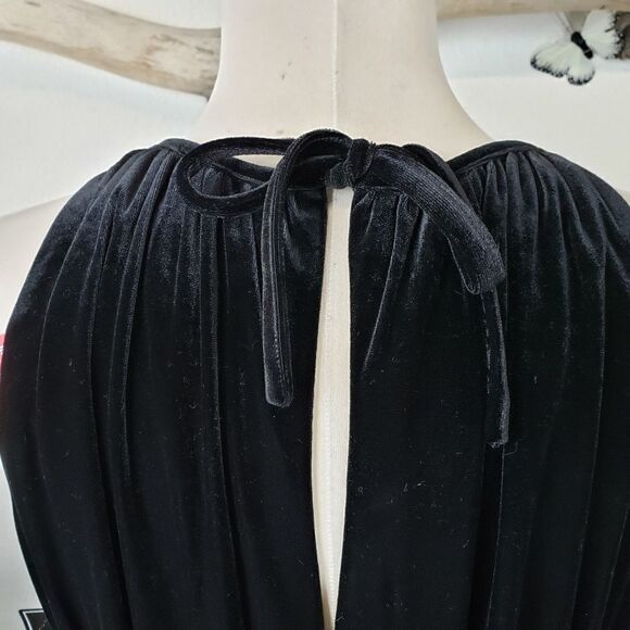 Jessica Howard sleeveless black  velvet dress - Picture 4 of 8